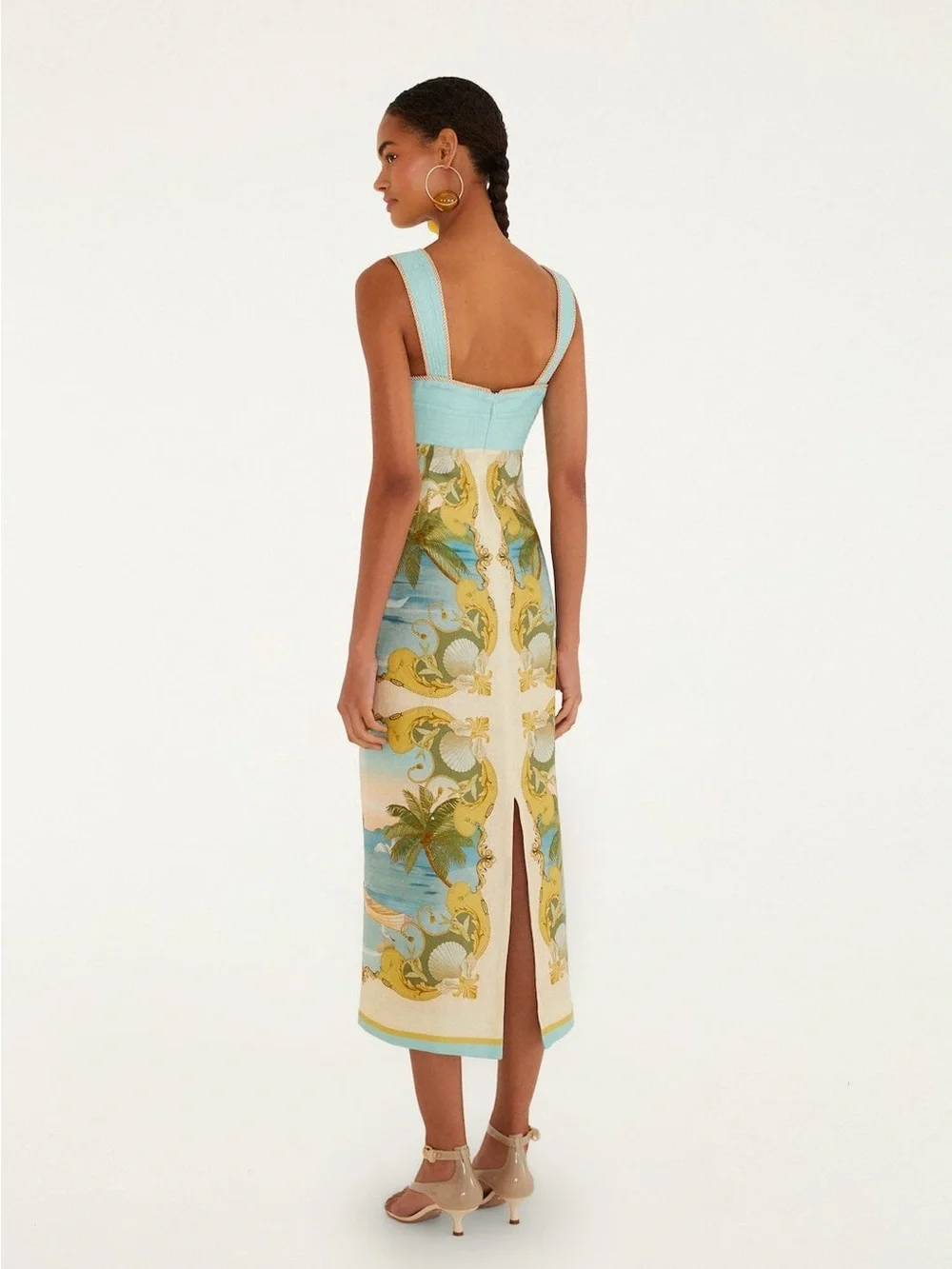 $280 NWT FARM RIO Multicolor Royal Sea Maxi Dress Medium - Picture 2 of 6